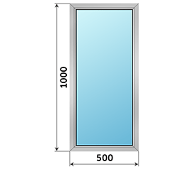 Одностворчатое окно ALUMARK 500x1000