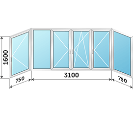 Теплое балконное окно Rehau 4600x1600