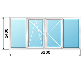 Теплое окно на балкон Veka 3200x1400