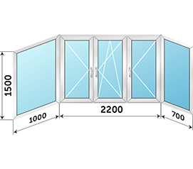 Теплое окно на балкон Rehau 3900x1500