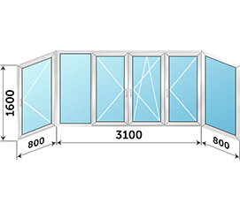 Теплое балконное окно Veka 4700x1600